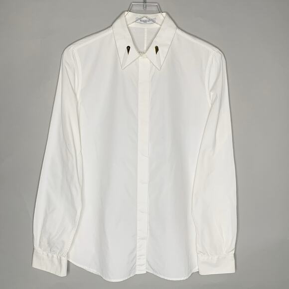Givenchy M White Collar Stay Poplin Blouse Removable Stays Womens - Picture 2 of 10